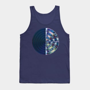 Record round in blue galaxy Tank Top